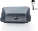 Europea GreyTempered Deco Glass Vessel Bathroom Sink in Grey Transparent Matt | Top Mount Sinks Above Countertop