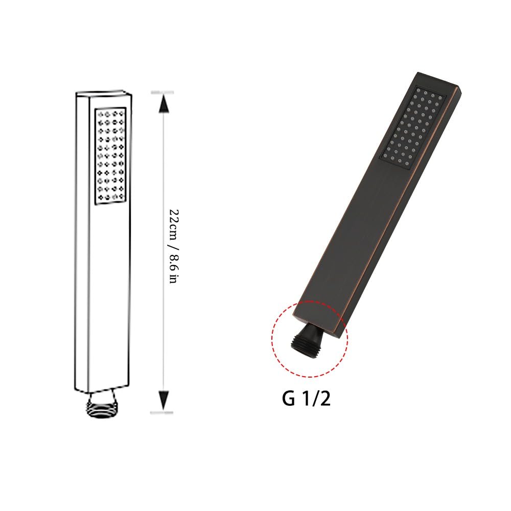 Handheld Shower Sprayer Head Wand High Pressure Rubbed Bronze