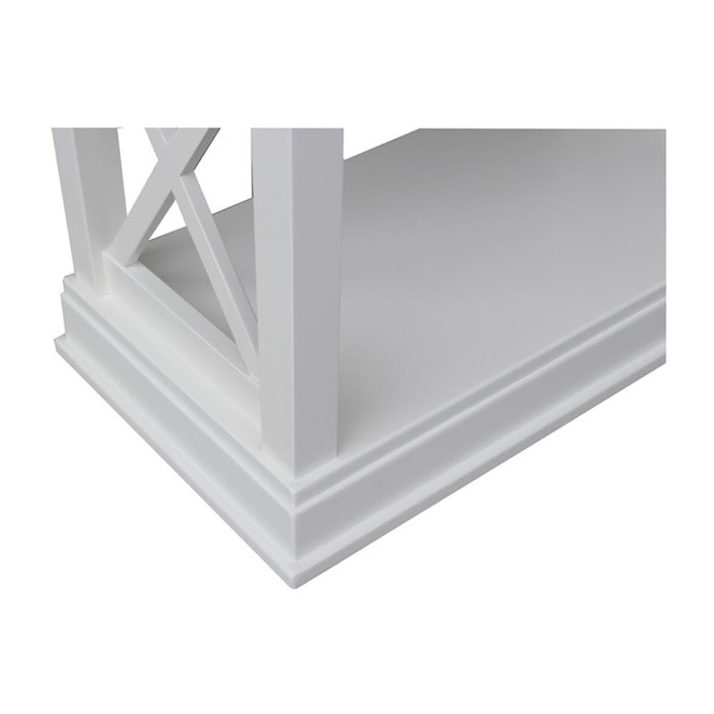Hampton Sofa Server Table With Shelves, Standard, White