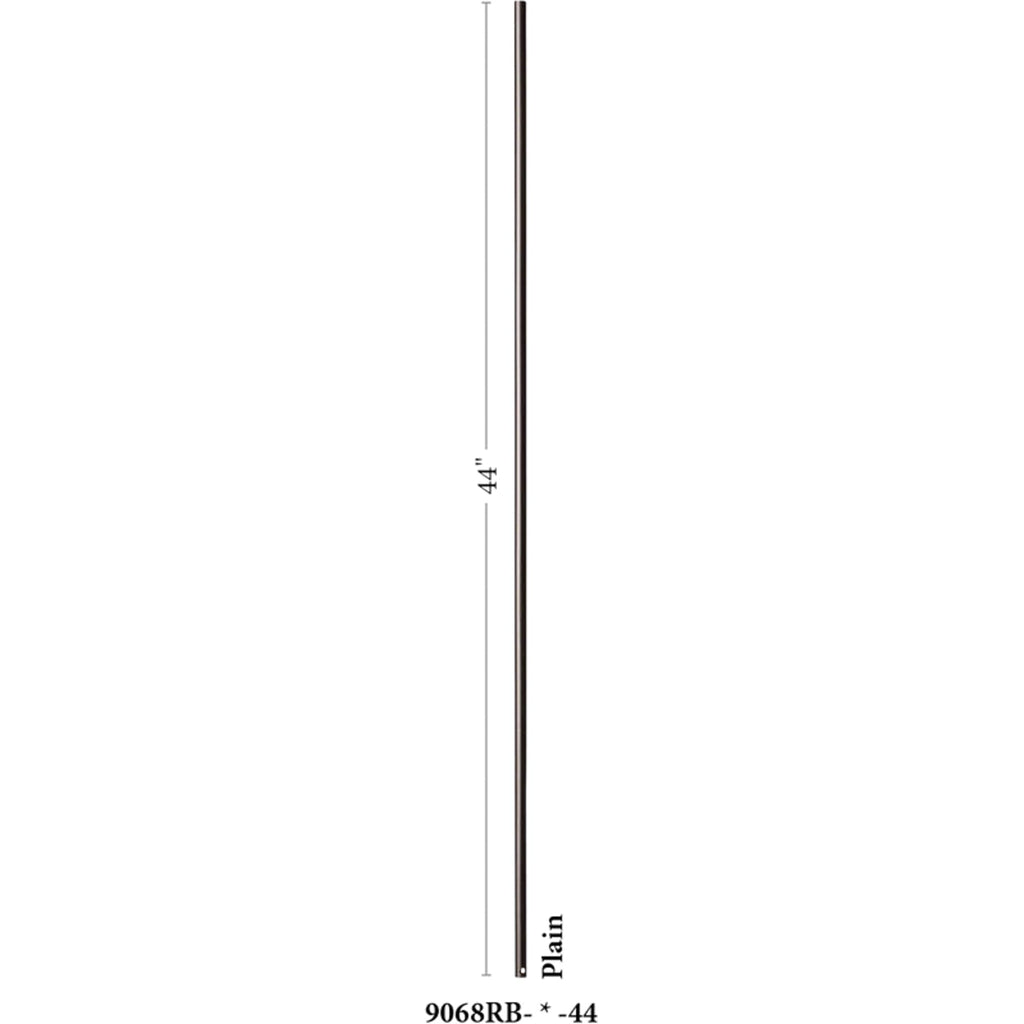 Plain Round Bar Iron Staircase Balusters (Set of 10) in Satin Black 9/16" x 44" Hollow Bar