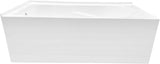 VTAM6032L21TS 60-Inch Acrylic 2-Wall Corner Alcove Tub with Left Hand Drain, White