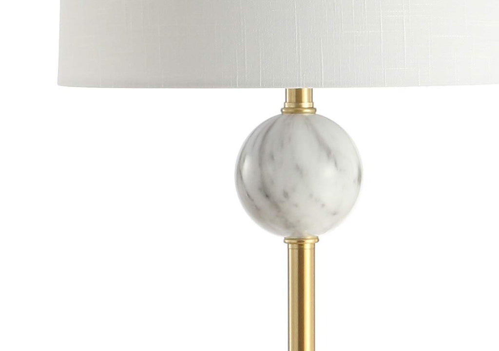 Vaughn 60" Modern Metal and Resin Floor Lamp, Brass Gold/White