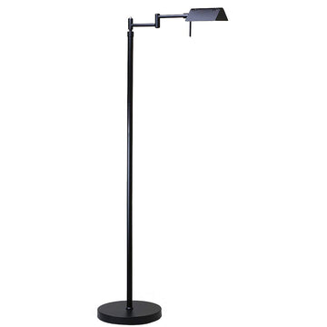 Brook Adjustable Dimmable LED Pharmacy Floor Lamp, Black