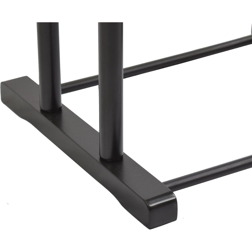 Black Wooden Twin Valet Stand with Hanger Trouser Bar Tie Holder Storage Tray Clothes Organizer Office Closet Space