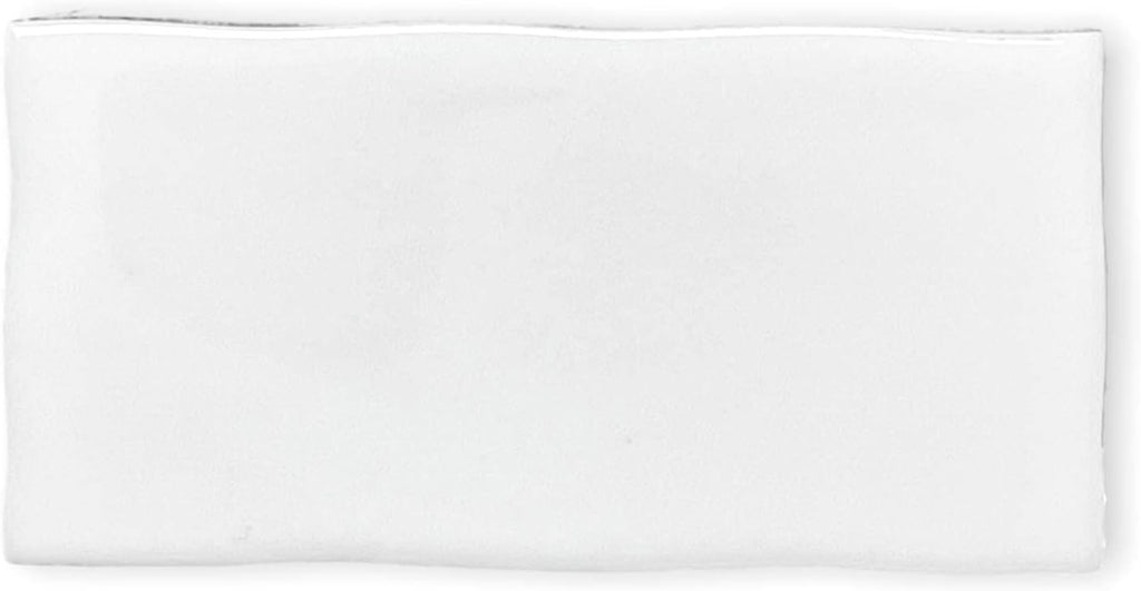 3x6 Subway White Hand-Made Look Ceramic Glossy Subway Wall Tile (Irregular Rounded Edges) Backsplash, Bathroom Wall