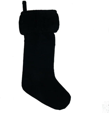 8" x 19" Plush Black Velvet Christmas Stocking