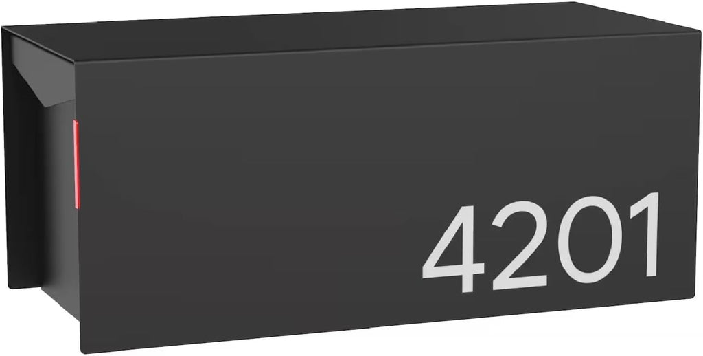 Mailbox | Modern Design Personalized Thompson Flat Top Post Mount Mail Box | 20.5” x 9.2” x 8.5” | Galvanized Steel