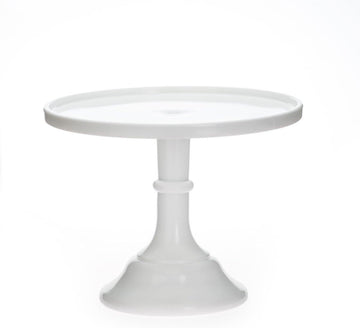 Milk White 9" Glass Cake Stand - Made in the USA By ,9x8x11