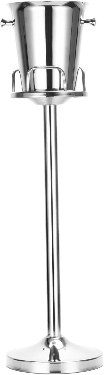 Champagne Bucket with Stand,Ice Bucket with Stand Stainless Steel Bucket Wine Chiller On Stand 12Lb Hammered Tall Ice