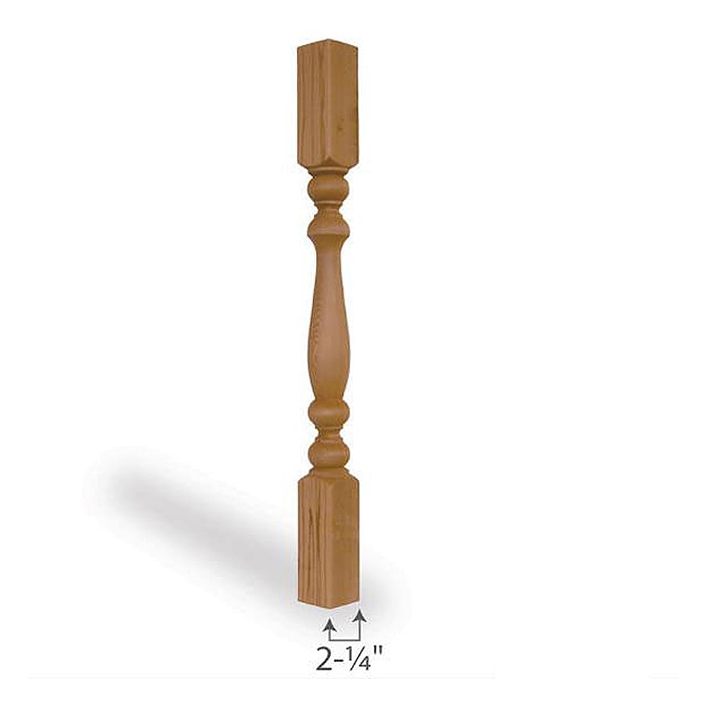 Cedar Designer Turned Deck Spindles - 3 X 3 Square Turned Porch & Deck Baluster - Clear Kiln-Dried Wood, Ready to