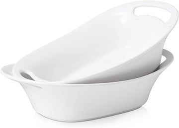 Large Serving Bowls with Handles, 60 OZ Oval Serving Platter for Turkey, Fruit Salad Serving Dishes for Entertaining
