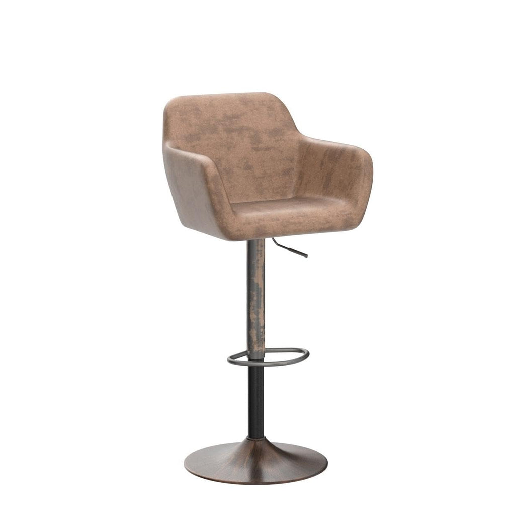 Bar Stools Set of 2 Counter Adjustable Swivel Height Barstools 29 Inch Faux Leather Bar Chairs with Padded Back and