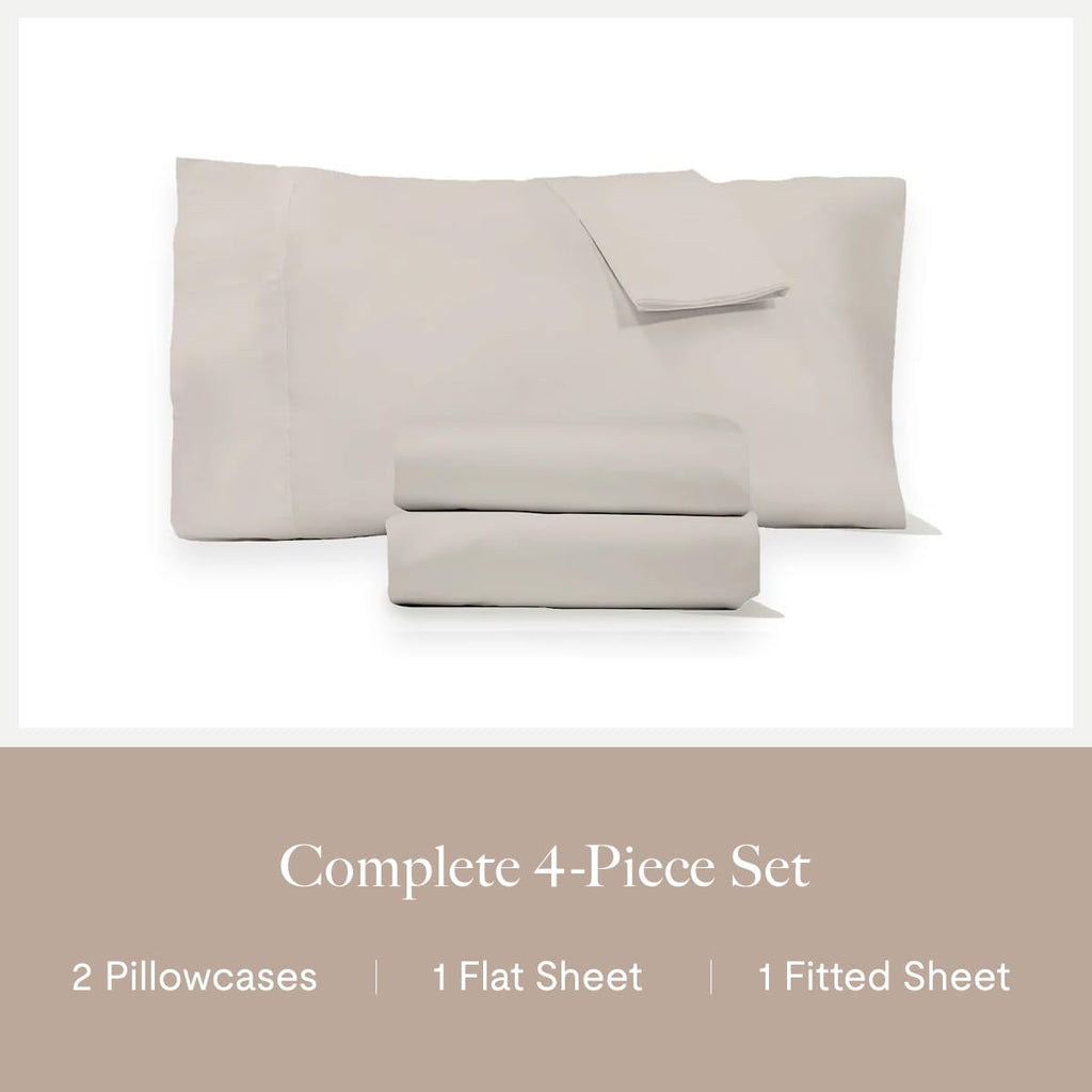 Lux Collection Sheet Set, 4-Piece Microfiber Sheets & Pillowcases - Ultra-Soft, Breathable and Wrinkle-Resistant for
