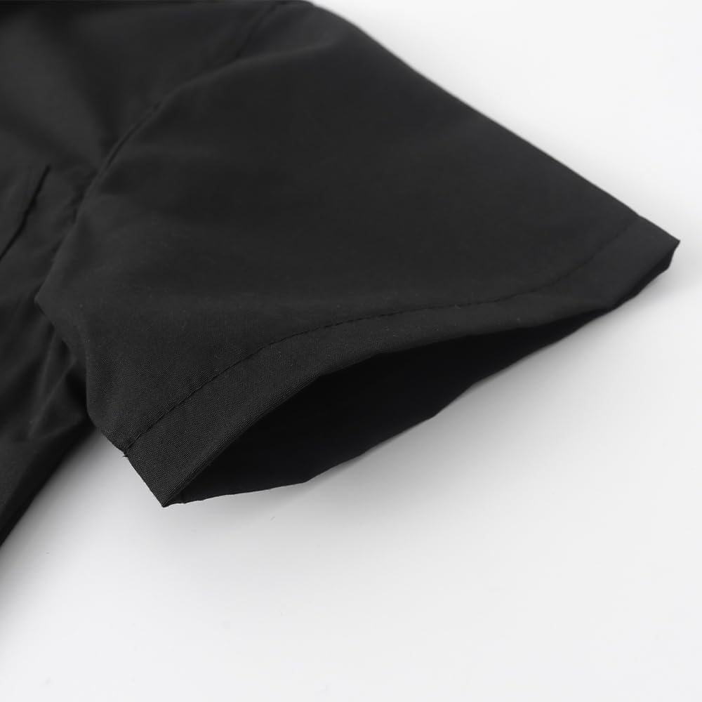 Boys' Short Sleeve Dress Shirts Formal Uniform Poplin Solid