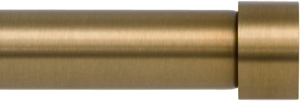 Drapery Window Curtain Rod - End Cap Style Design 1 Inch Pole. 48 to 86 Inch Color Warm Gold