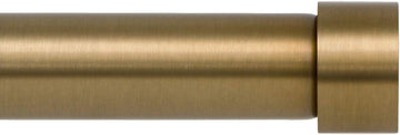 Drapery Window Curtain Rod - End Cap Style Design 1 Inch Pole. 48 to 86 Inch Color Warm Gold
