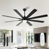 72" Ceiling Fan with LED Light and Remote - Black & Walnut