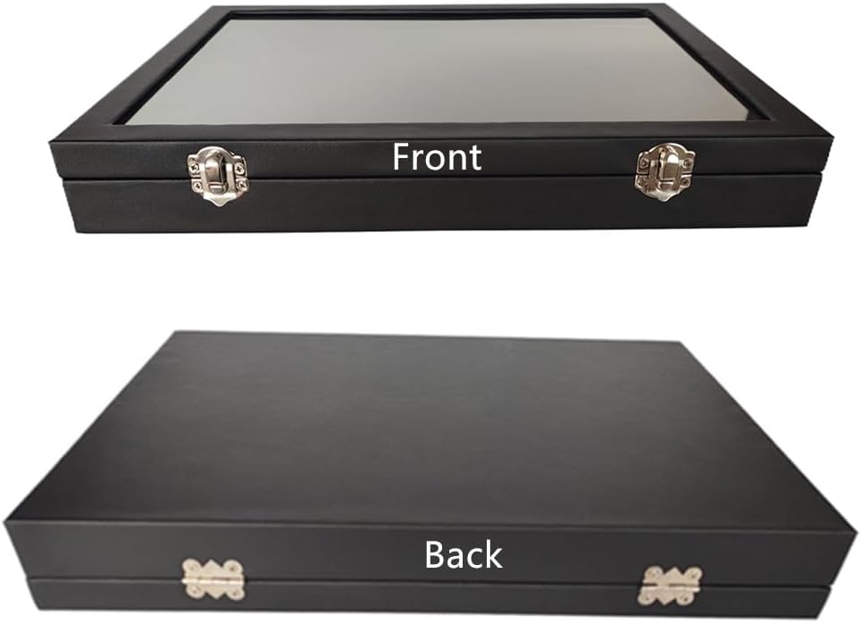 Wooden Jewelry Organizer Tray Box with Clear Lid, Travel Rectangle Organization Storage Box with Metal Clasp, Velvet
