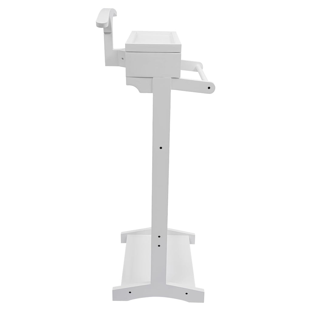 Suit Valet Stands with Drawer & Trouser Holder - Freestanding Wood Suit Rack for Clothes, Hats, Bags | MDF & Solid