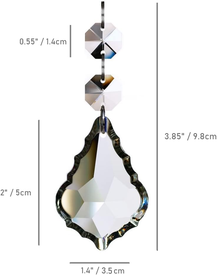 20pcs Crystal Chandelier Maple Leaf Prism Pendant Replacement Parts 50mm - Hanging Crystals Glass Beads for