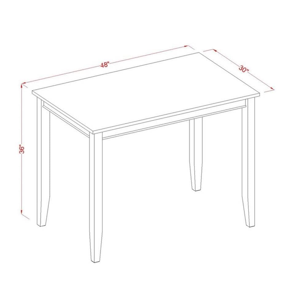 West Furniture BUT-MAH-T Buckland Rectangle Counter Height Dining Table for Small Spaces, 30x48 Inch, Mahogany
