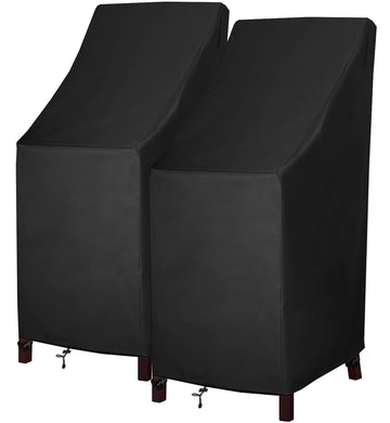High Back Patio Chair Cover, Stackable Outdoor Chair Covers, Durable 600D Oxford Barstool Chair Covers, Heavy Duty