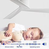 52" Low-Profile Modern Ceiling Fan with Remote – White Geometric Blades, 3-Blade, DC Motor, No Light