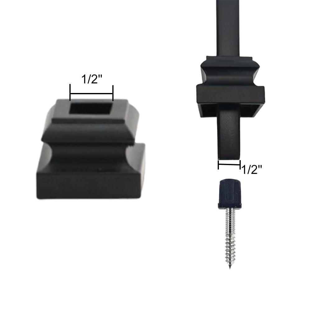 Adjustable Angle Connectors for 1/2" Square Balusters Installation with Screws (50 Connectors 50 Flat Shoes)