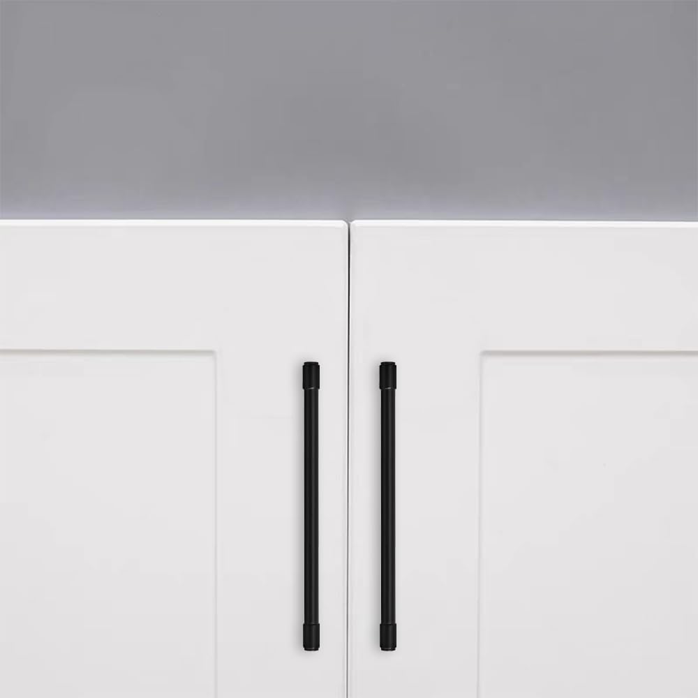 Solid Heavy Duty Jasper Pulls 2 Pack Matte Black Cabinet Pulls 10 Inch Hole Centers Cupboard Handles Modern Drawer