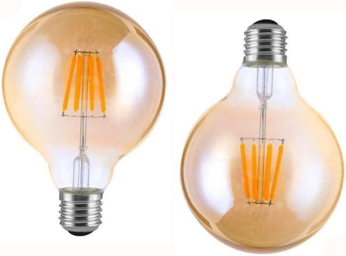 G95 LED Vintage Filament Bulb G30/G95 6W Dimmable Edison Antique LED Filament Globe Light Bulb,G95,6W(60 Watts