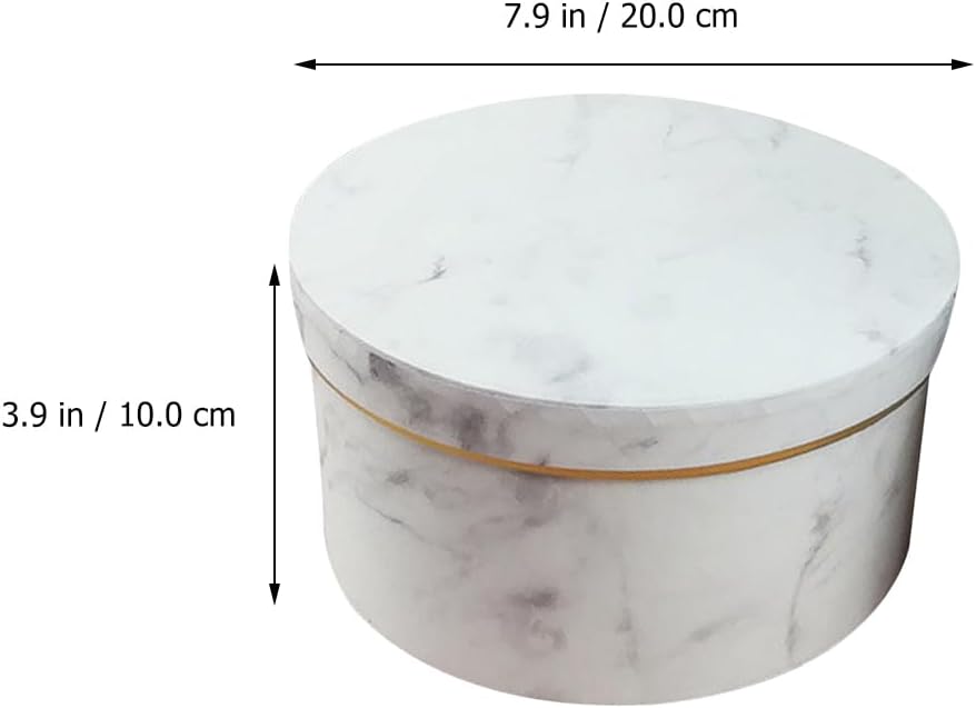 1Pcs Elegant Marble-patterned Flower Preservation Box with Lid, Stylish Wedding Present Container, Unique Party