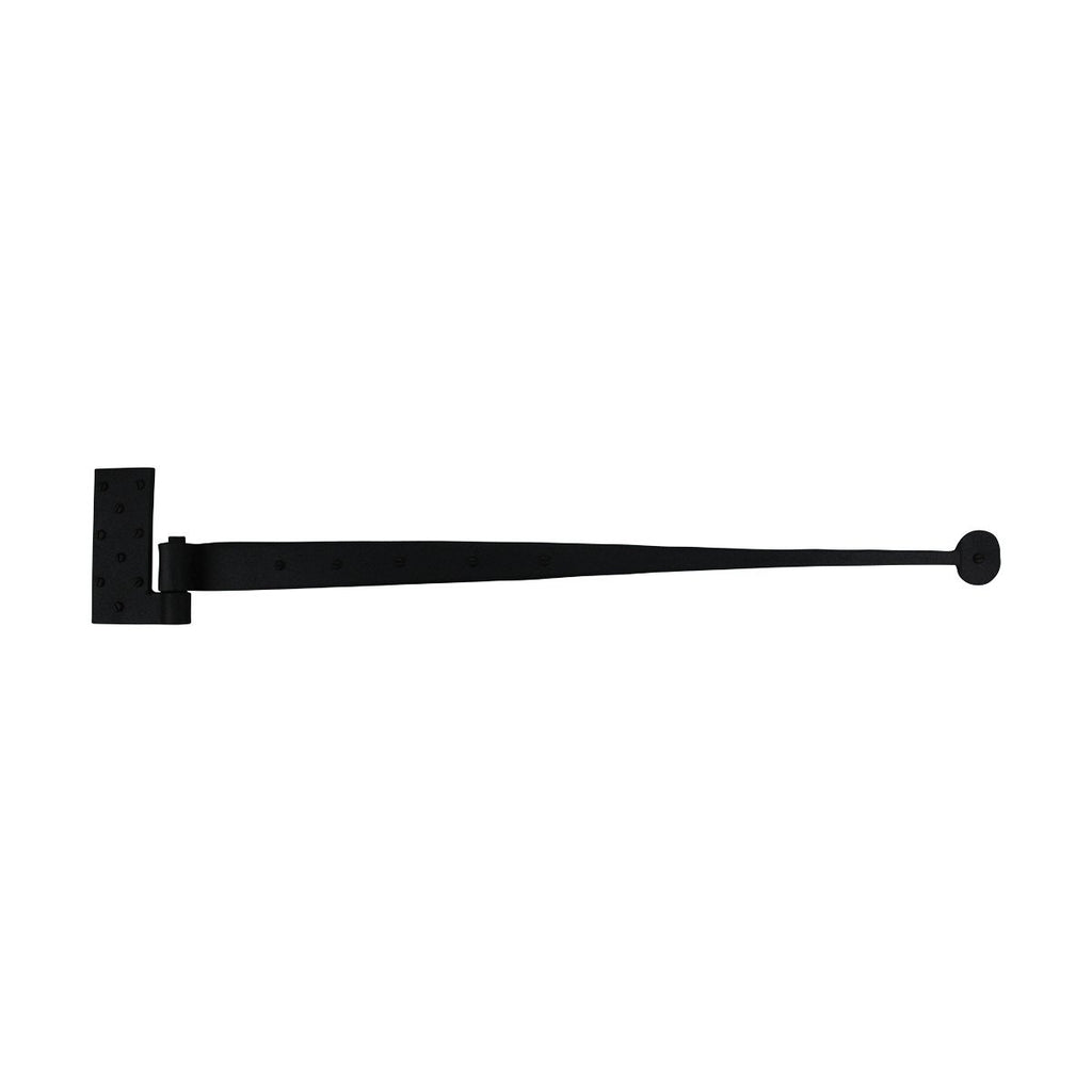 Lift Off Pintle Strap Hinge 24 in. Black Wrought Iron Rustic Reversible Pintle Bean Strap Gate and Door Hinges with