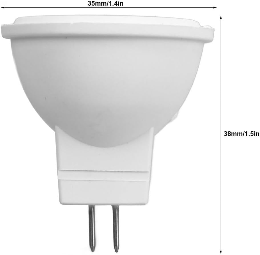 2 Pack MR11 GU4 LED Spotlight Bulbs, 3W 110V, 410 Lumens, 38° Beam Angle for Landscape, Kitchen, Cabinet