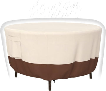 Heavy-Duty 48" Round Patio Table/Chair 900D Cover Outdoor Waterproof | Lifetime Service, Weatherproof Furniture