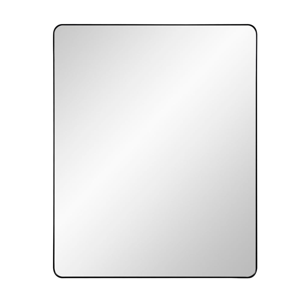 Black Bathroom Mirror Medicine Cabinet with Round Corner Framed Door 24 x 30 inch, Recessed or Surface Mount, with