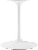 Lippa Round 54" Mid-Century Modern Artificial Marble Dining Table in White