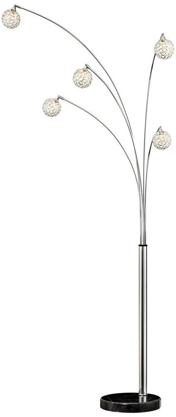 Inspired Arco Style Allegra 88" Tall Crystal Ball Arc Floor Lamp