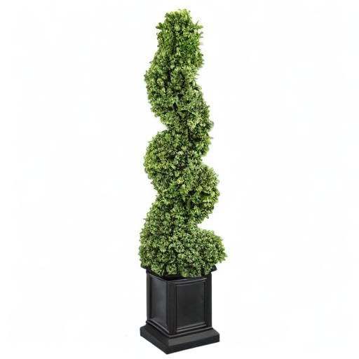 3.5ft Topiary Trees Artificial Outdoor, Artificial Boxwood Plants Outdoor Porch Trees, All-Year Green Fake Plant with