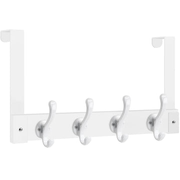 Over The Door Hooks Heavy Duty, Wood Over Door Hanger Hook, Over Door Towel Rack with Coat Hooks for Hanging Towels