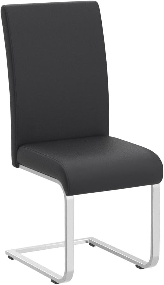 Dining Chairs Set of 2 Modern Faux Leather Upholstered Dining Room Chairs with High Back and Metal Chrome Legs for