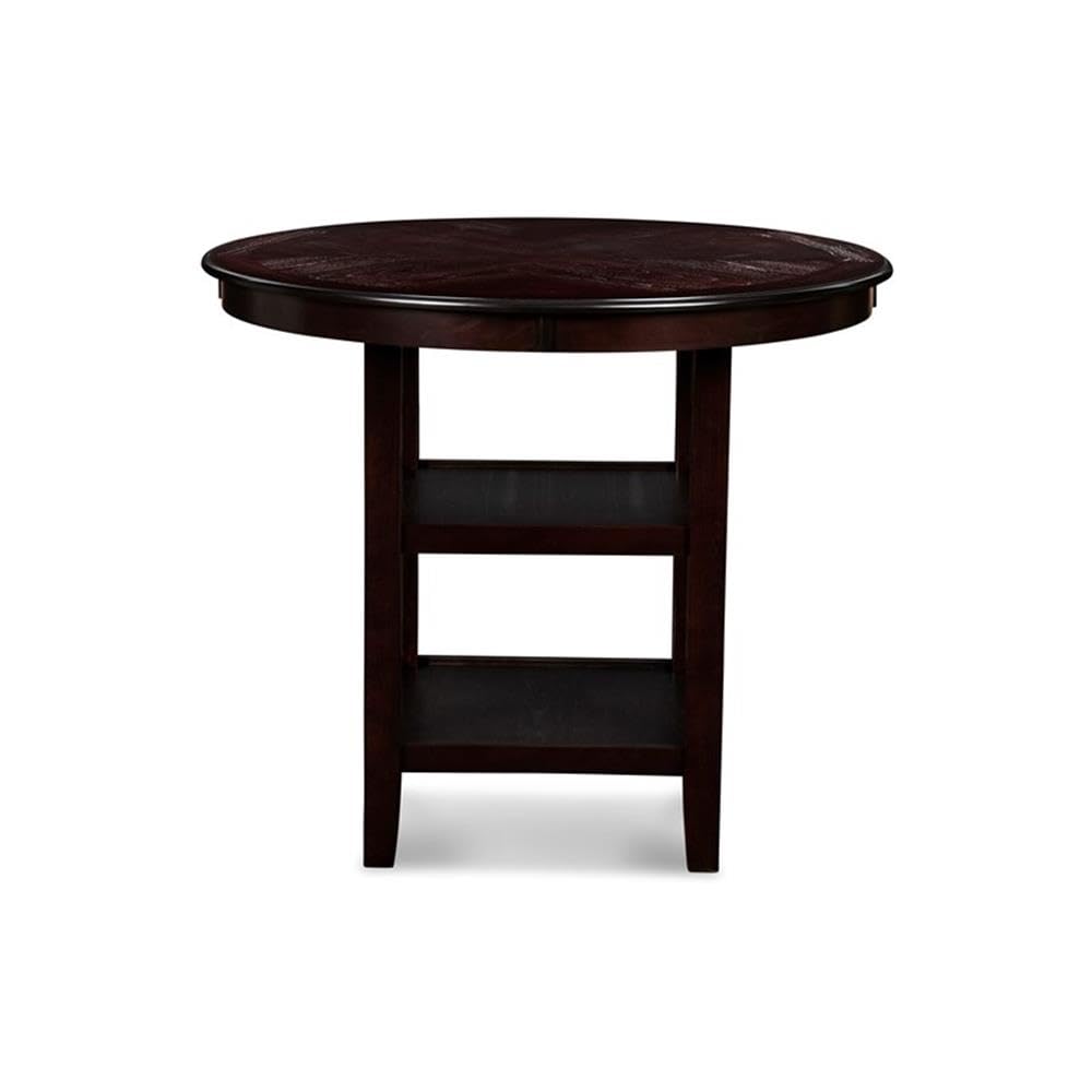 Gia 5-Piece Round Counter Height Set with 1 Dining Table and 4 Chairs, 42", Ebony