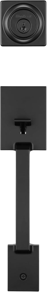 Amador Front Door Lock Handle and Deadbolt Set, Entry Handleset Exterior with Casey Reversible Lever, Matte Black - Door Handleset