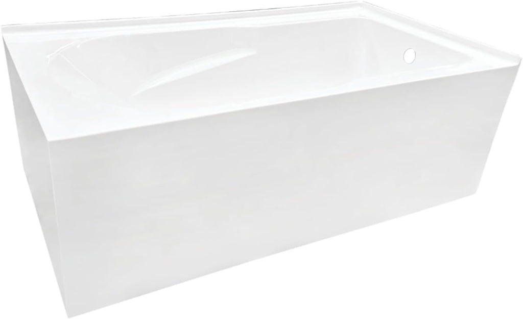 VTAM6032R21TS 60-Inch Acrylic 2-Wall Corner Alcove Tub with Right Hand Drain, White