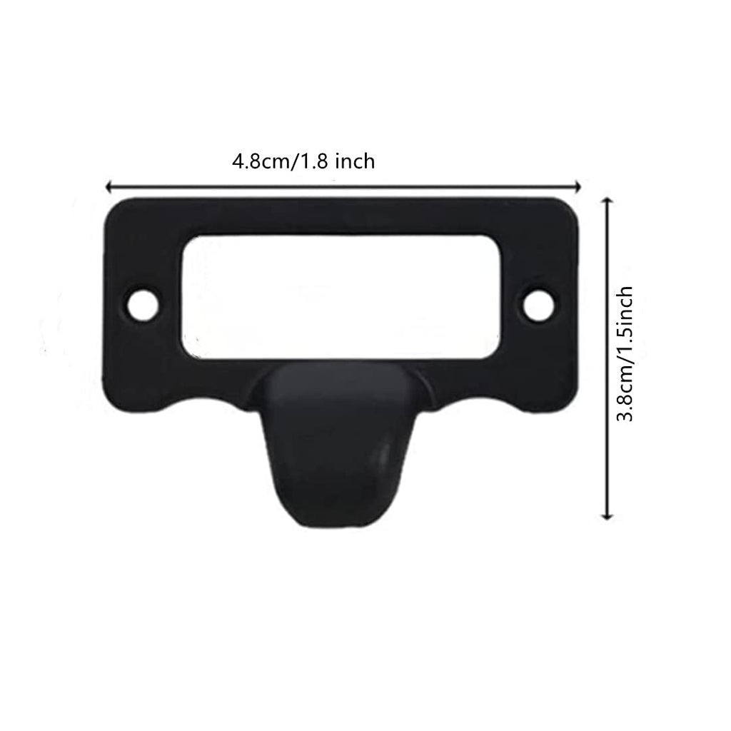 Label Holder Pull Handles, Vintage Zinc Alloy Label Frame Drawer Knobs for Cabinet Cupboard, Black 48x38mm Pack of 10