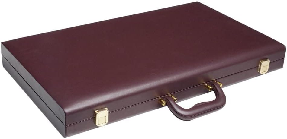 21-inch Backgammon Set - Brown Board and Playing Surface - White and Light Brown Points