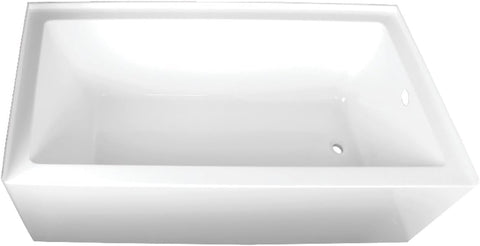 VTAP603222R 60-Inch Acrylic 3-Wall Alcove Tub with Right Hand Drain Hole, White