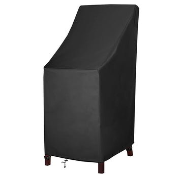 Stackable, High Back Outdoor Chair Covers, 600D Heavy Duty Waterproof Lawn Outside Barstool Furniture Covers, Fits