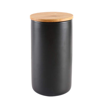 1000ml/34 oz Air Tight Jars Ceramic Storage Containers with Airtight Seal Bamboo Lids Kitchen Canisters for Tea Sugar