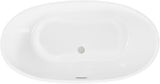Elodie 54 Inch Soaking Double Slipper Bathtub, Modern Style, Glossy White