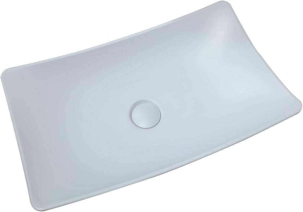 22"x14" Grey Stone Resin Vessel Sink Rectangle Bathroom Sink Above Counter, Modern Grey Vessel Sink for Bathroom Vanity